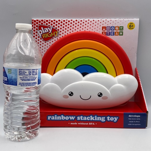 Play Right Rainbow Stacking Toy Develops Fine Motor Skills  Baby 6 Piece Set NEW - Picture 7 of 8